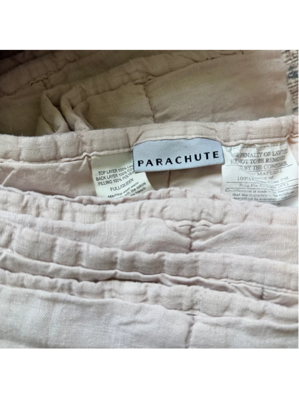Parachute Linen Queen Box Quilt & Fitted Sheet